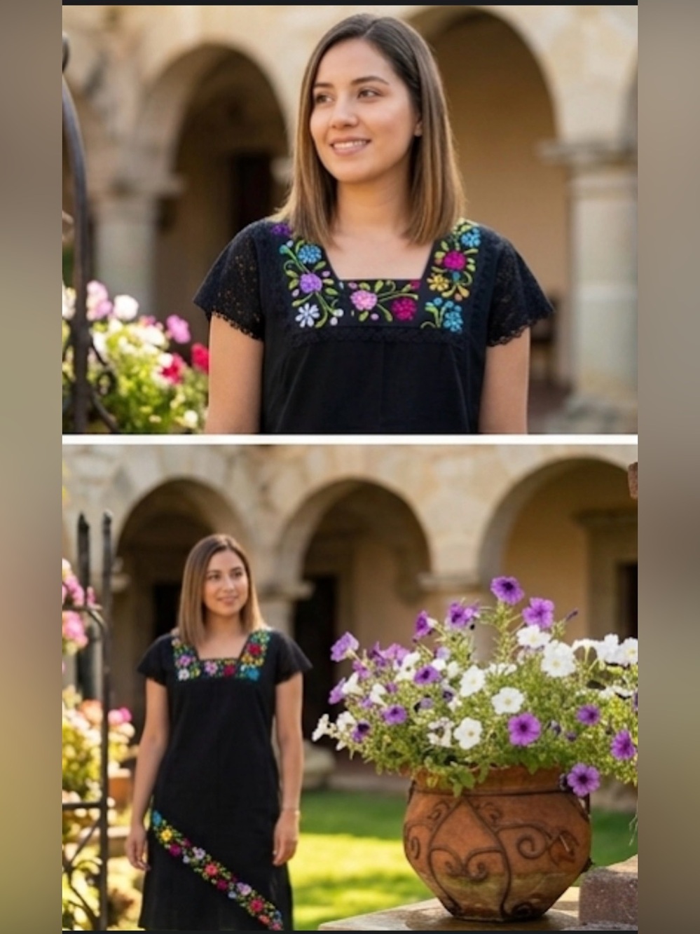 NWT traditional Mexican dress lace & embroidered